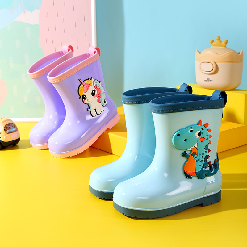 Kids Outdoor Garden - Sepatu bot hujan dinosaurus kartun anak