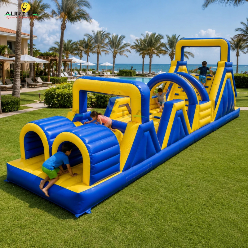 Kids Outdoor Slide - Wahana Lompat Tiup Model Baru, Rintangan