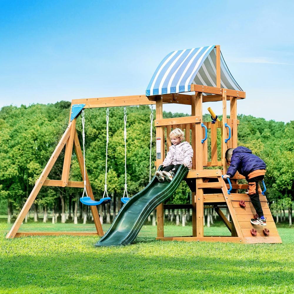 Kids Outdoor Slide - Ayunan taman atau halaman belakang, Ayunan