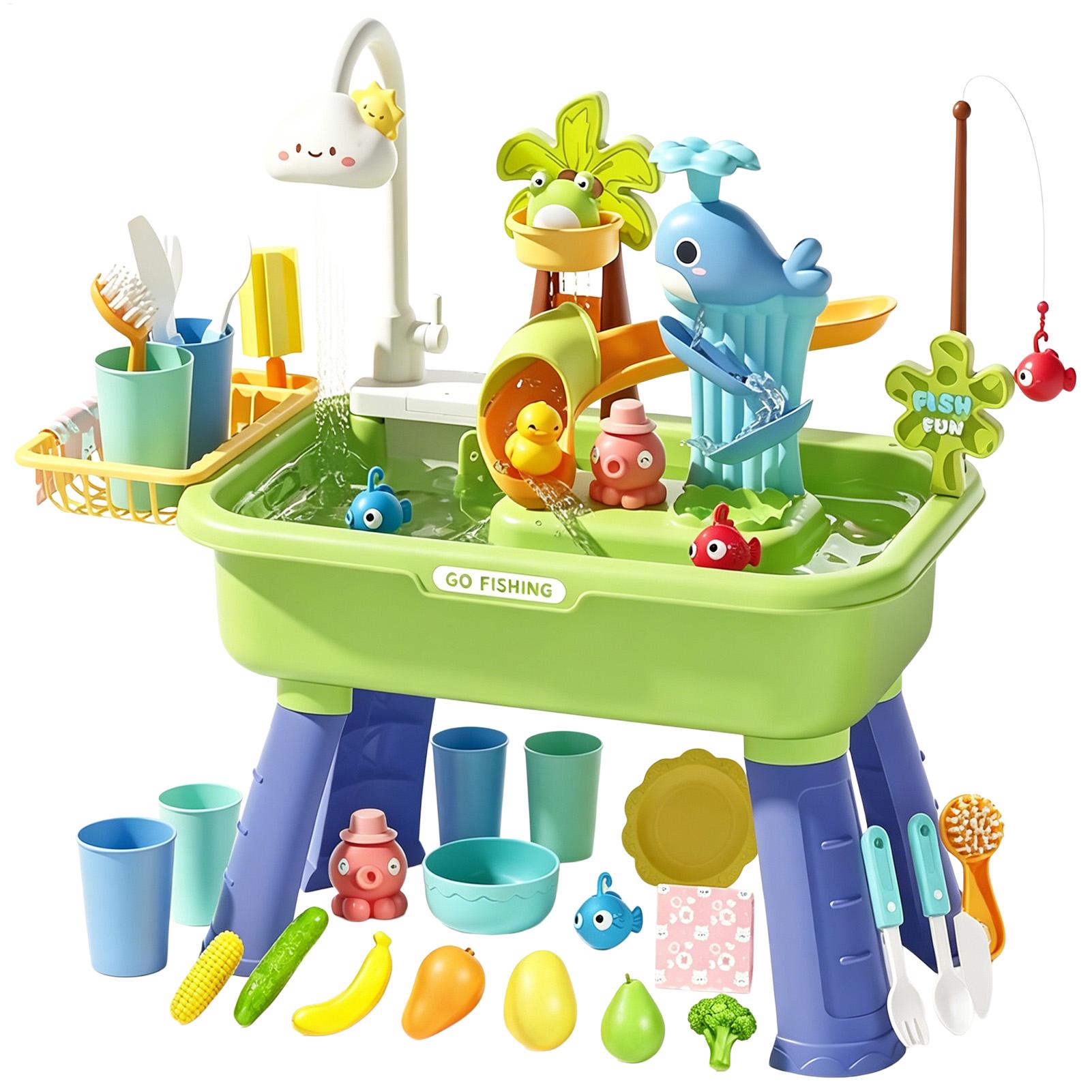 Kids Outdoor Sensory Table - Meja Air Anak dengan Pompa, Meja