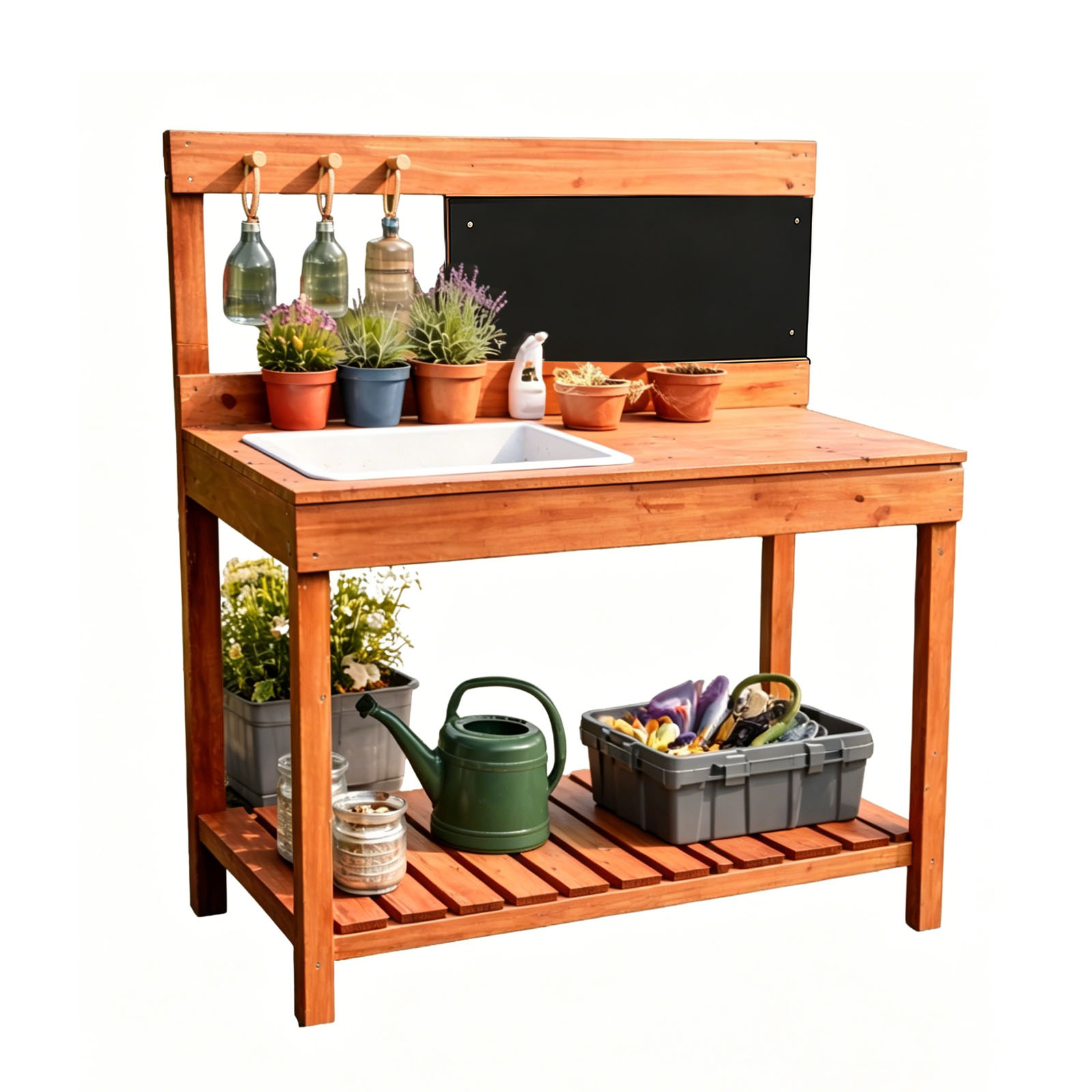 Kids Outdoor Garden - Meja Pot Tanam Kayu untuk Anak-anak,