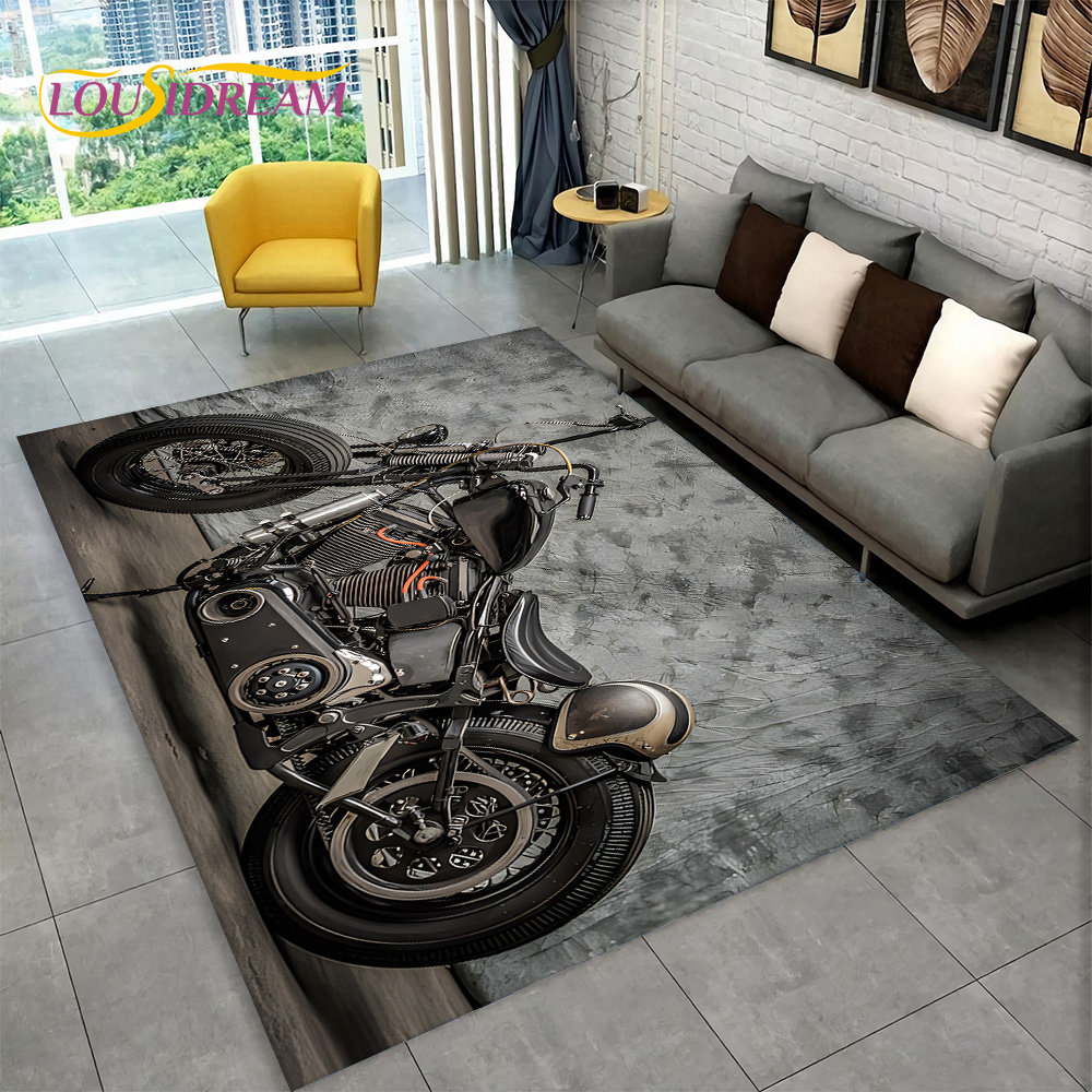 Kids Outdoor Clubhouse - 3D Retro Antik Motor Luas Karpet