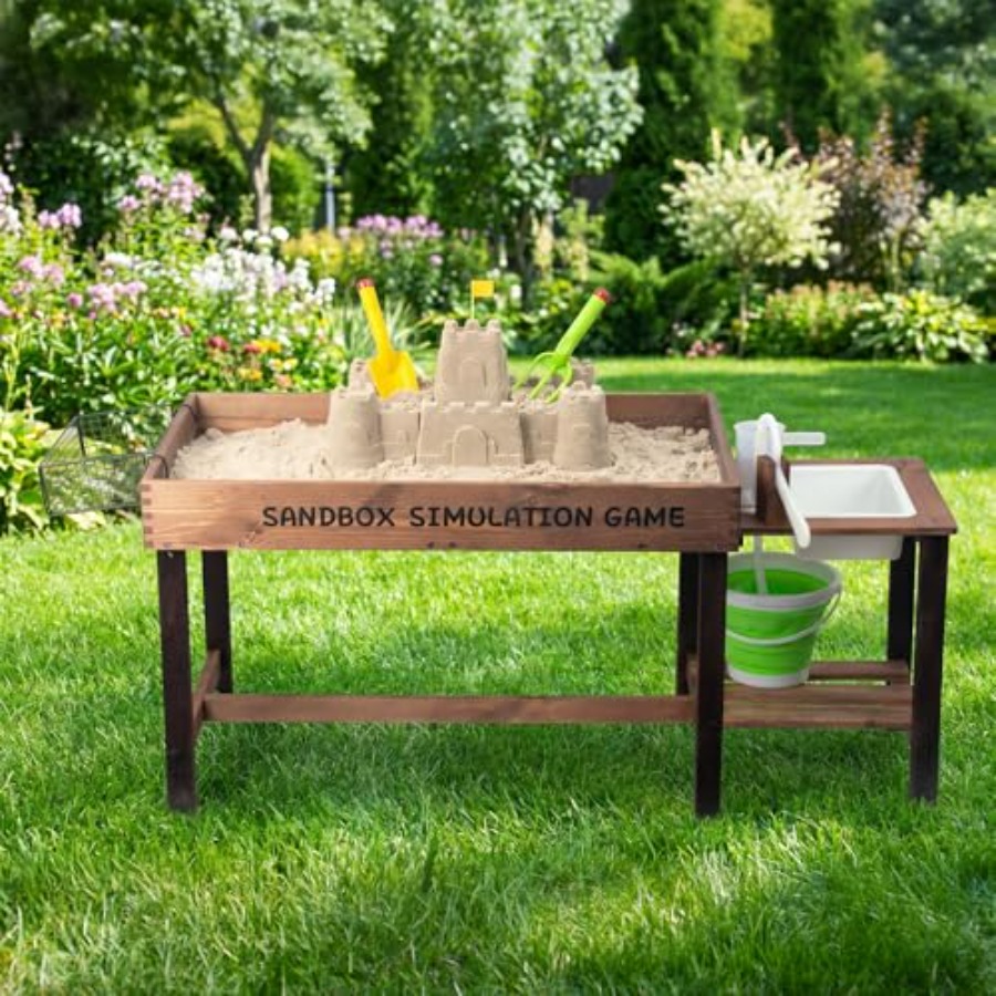 Kids Outdoor Sensory Table - Meja pasir kayu outdoor untuk anak