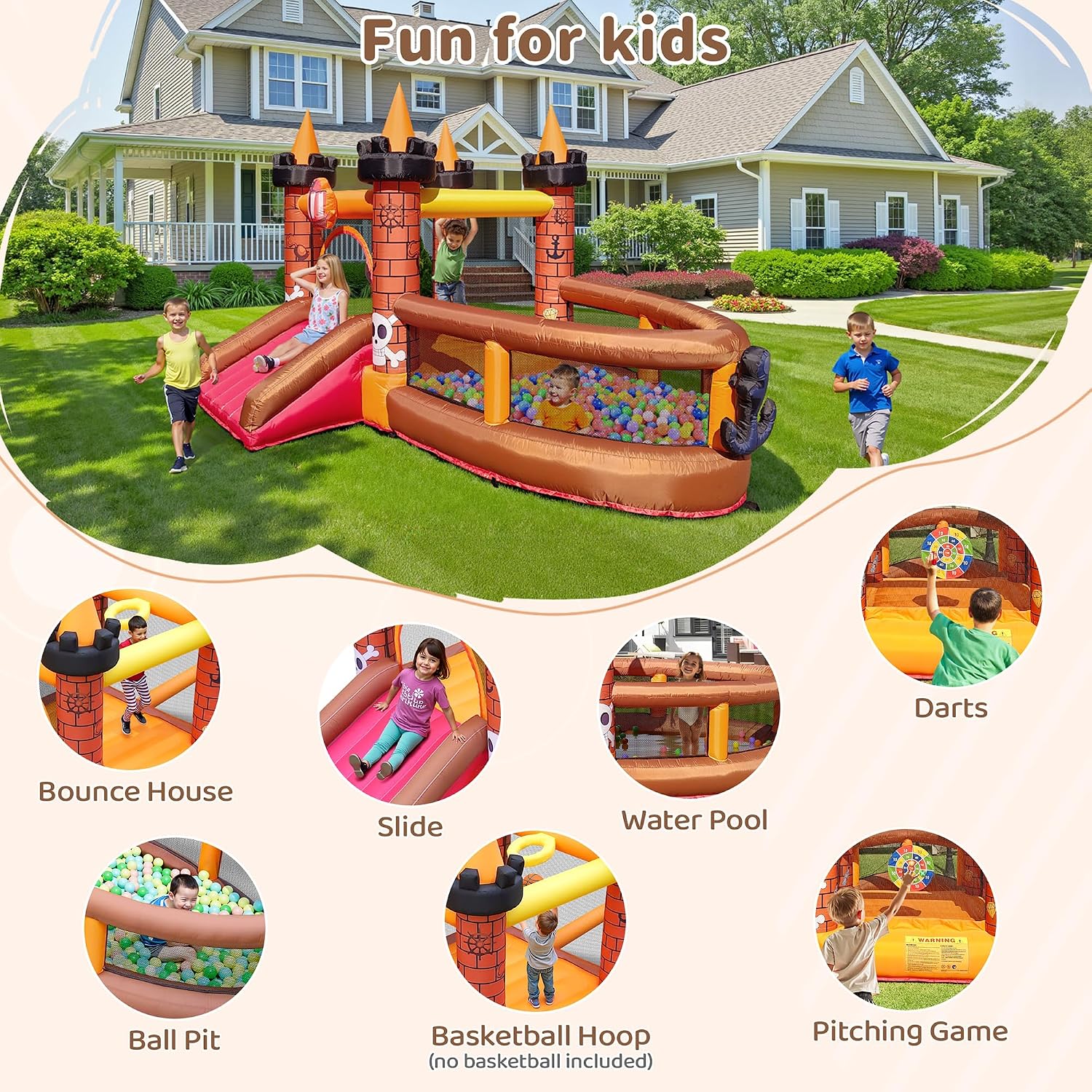 Rumah Loncat Tiup untuk Anak U - Kids Outdoor Slide ulasan dan harga