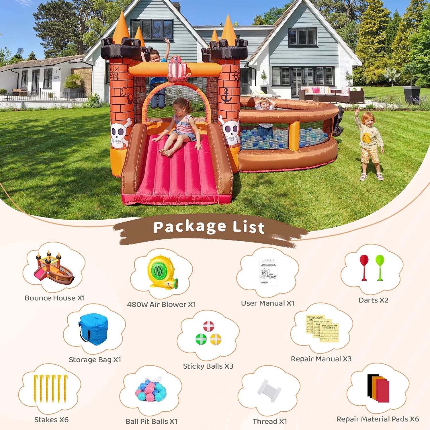 Rumah Loncat Tiup untuk Anak U - Kids Outdoor Slide ulasan dan harga