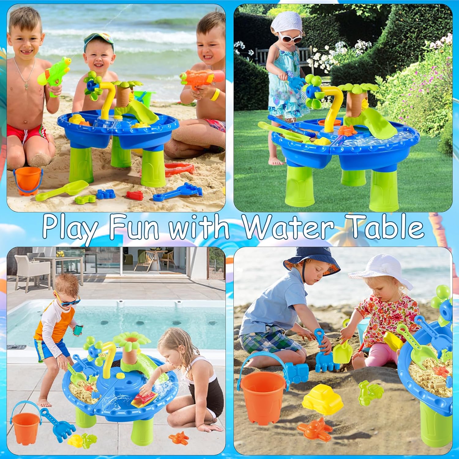 Kotak Pasir meja air untuk ana - Kids Outdoor Sensory Table ulasan dan harga