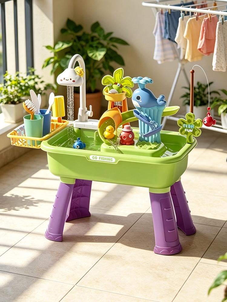 43Pcs Meja Air Elektrik untuk  - Kids Outdoor Sensory Table ulasan dan harga