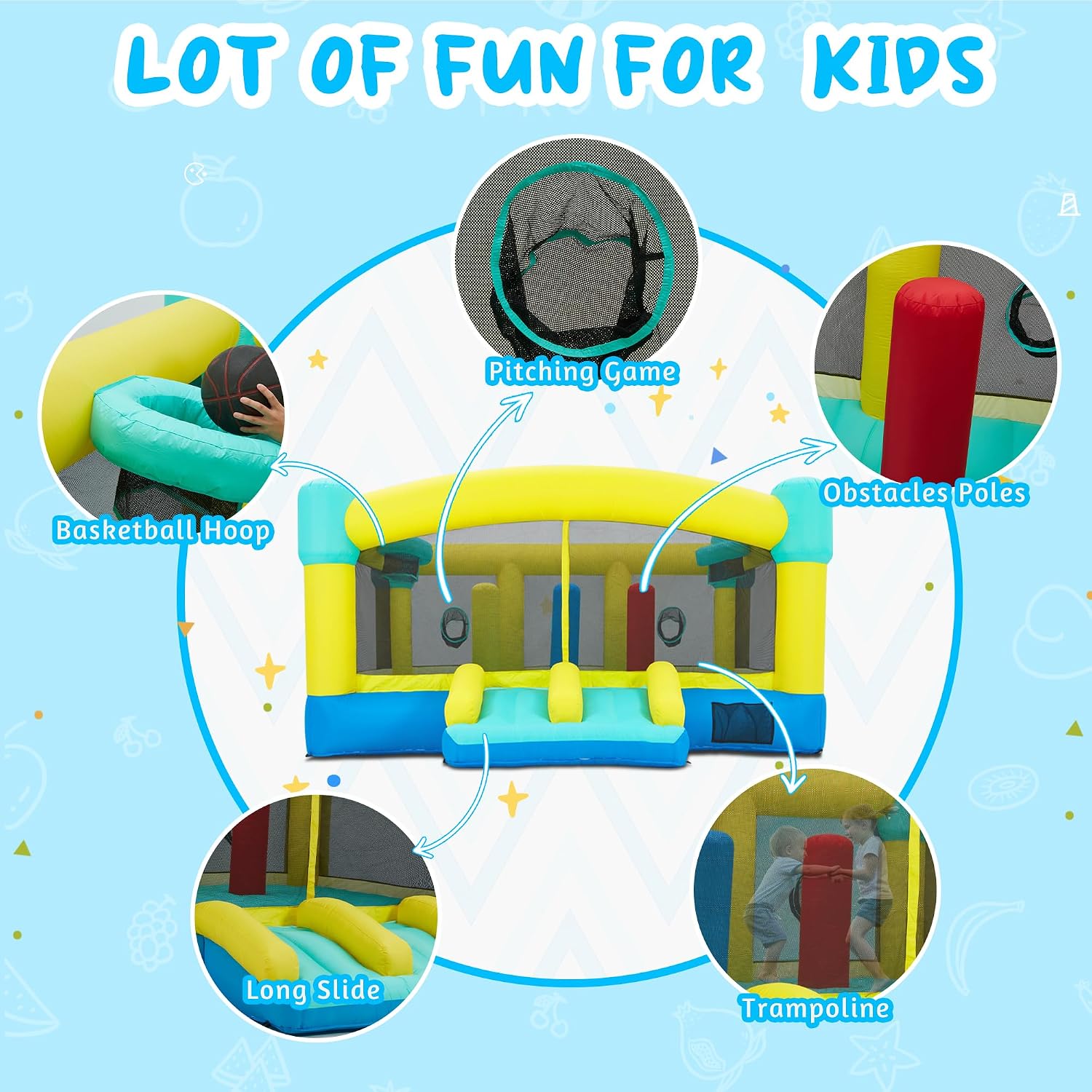 Rumah Loncat Besar, Kastil Lon - Kids Outdoor Slide ulasan dan harga