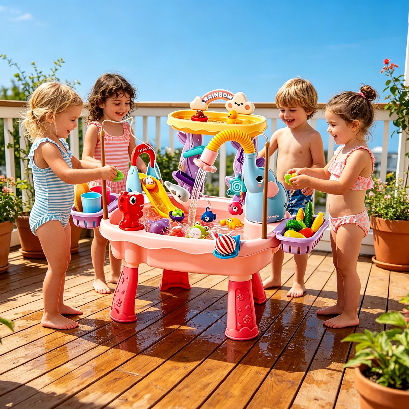 1pc Meja Air Anak yang Ditingk - Kids Outdoor Sensory Table ulasan dan harga