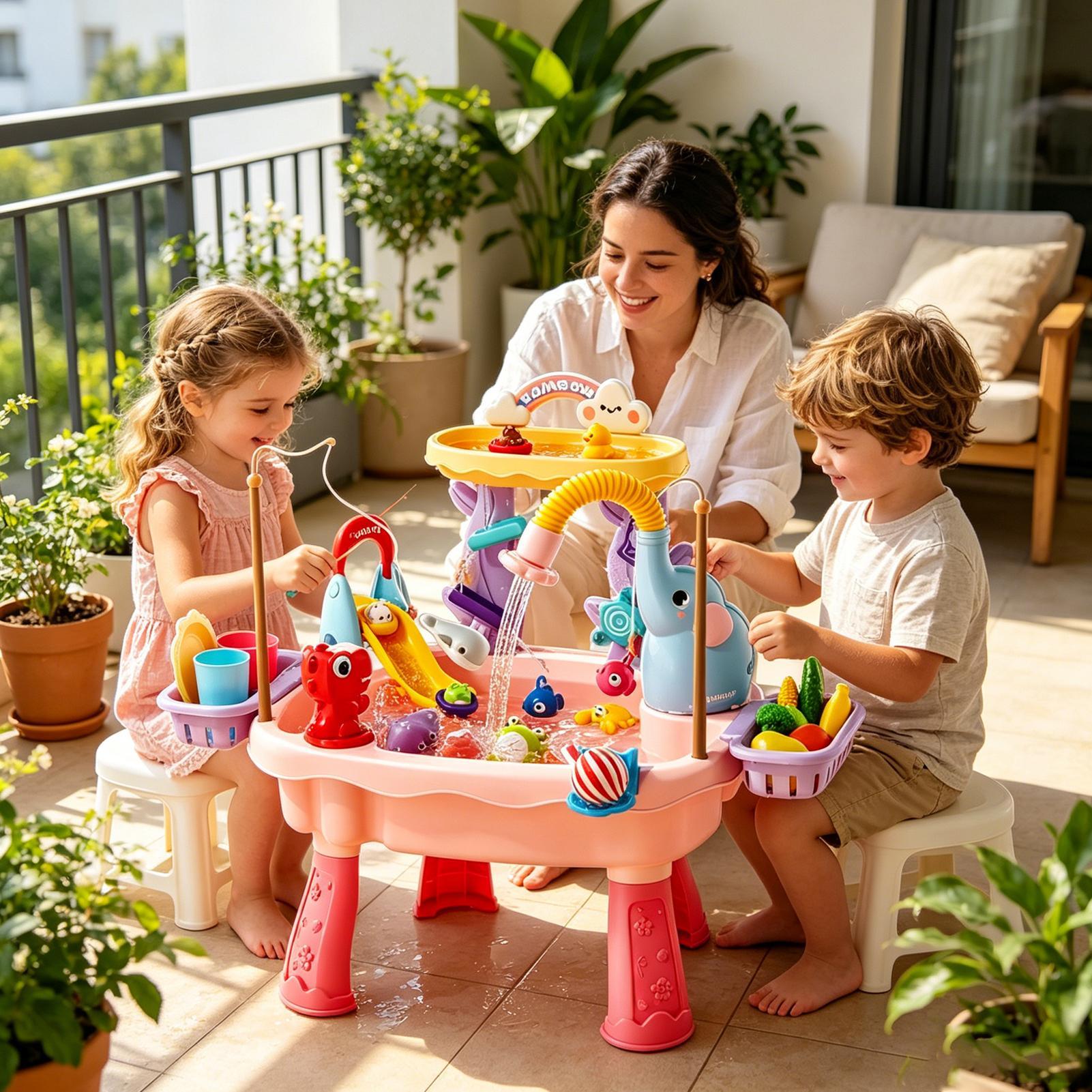 1pc Meja Air Anak yang Ditingk - Kids Outdoor Sensory Table ulasan dan harga