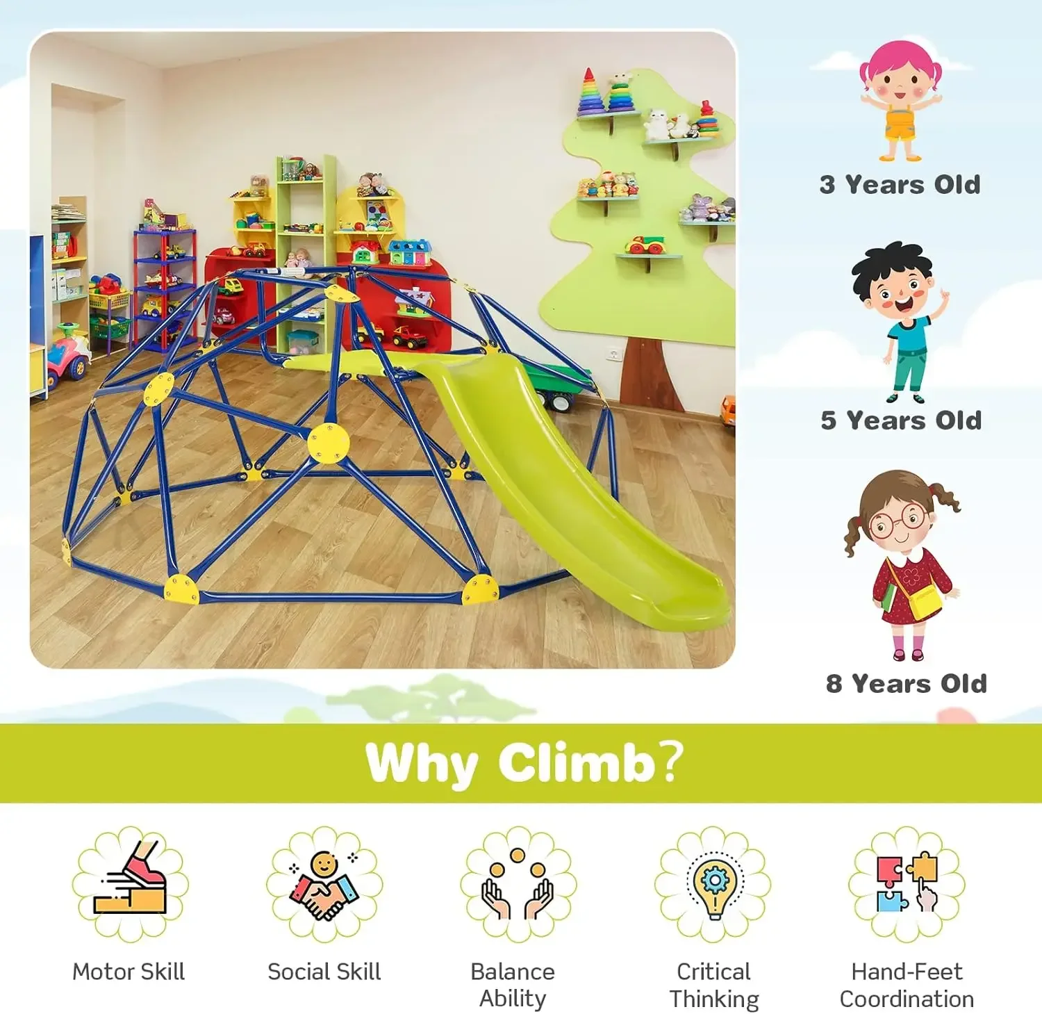 Costzon Climbing Dome dengan P - Kids Outdoor Climbing Dome ulasan dan harga