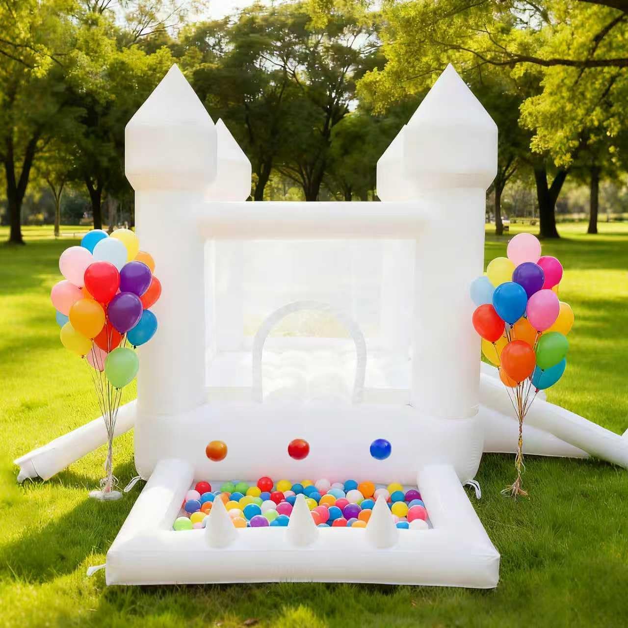 Rumah Loncat Putih, Istana Lon - Kids Outdoor Slide ulasan dan harga