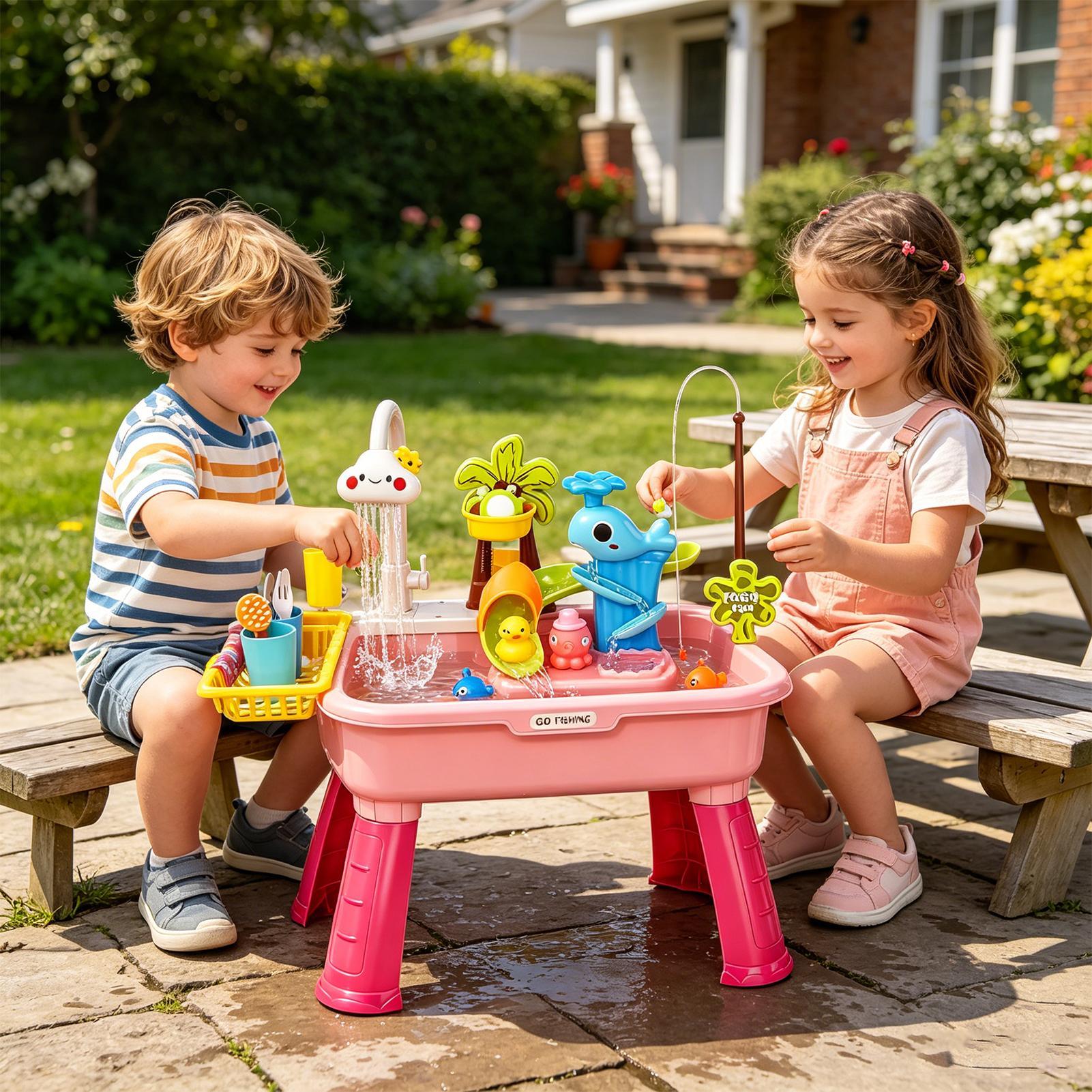 Meja Air Mainan Dapur Anak yan - Kids Outdoor Sensory Table ulasan dan harga