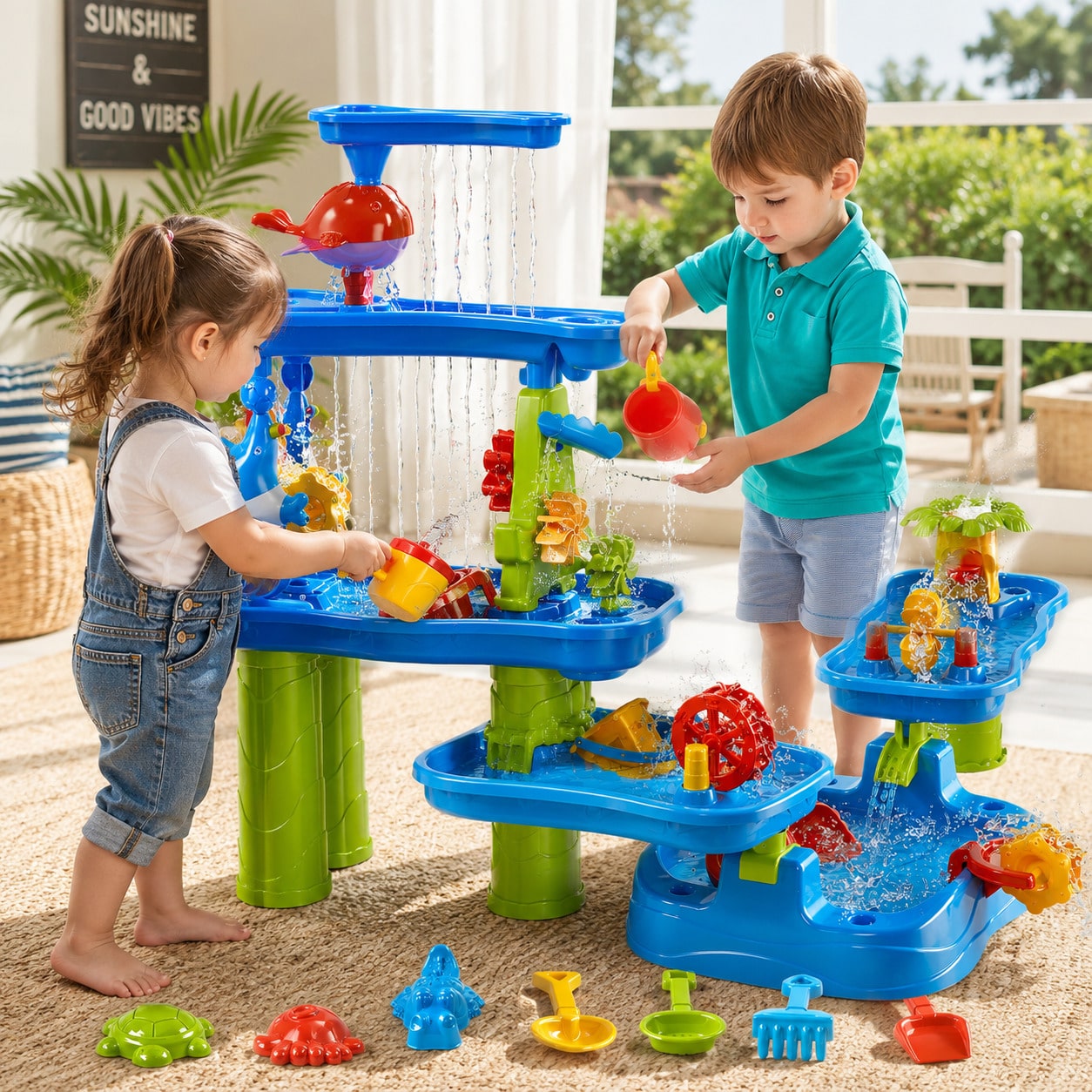 Meja Air 5 Tingkat Untuk Anak- - Kids Outdoor Sensory Table ulasan dan harga