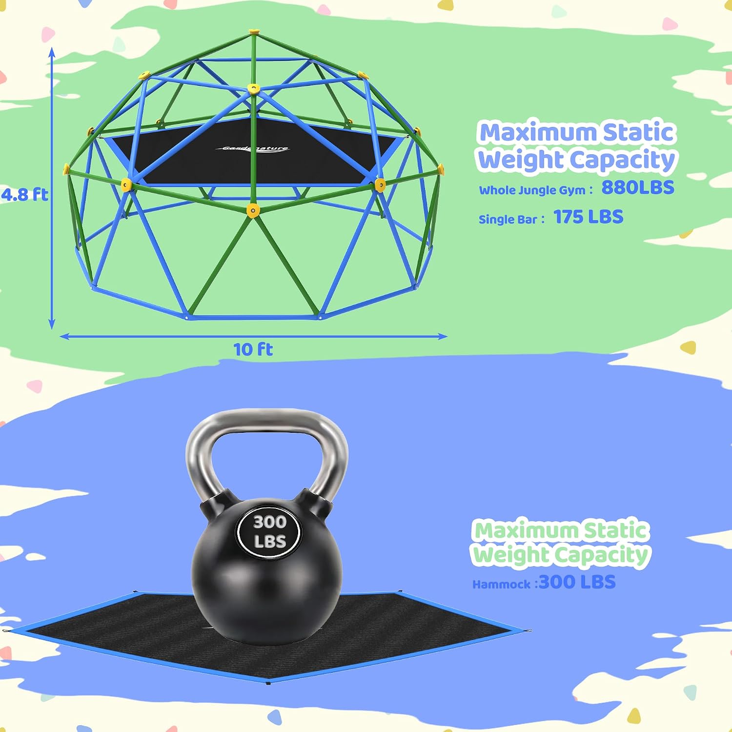 Kubah Panjat 10FT dengan Ayuna - Kids Outdoor Climbing Dome ulasan dan harga
