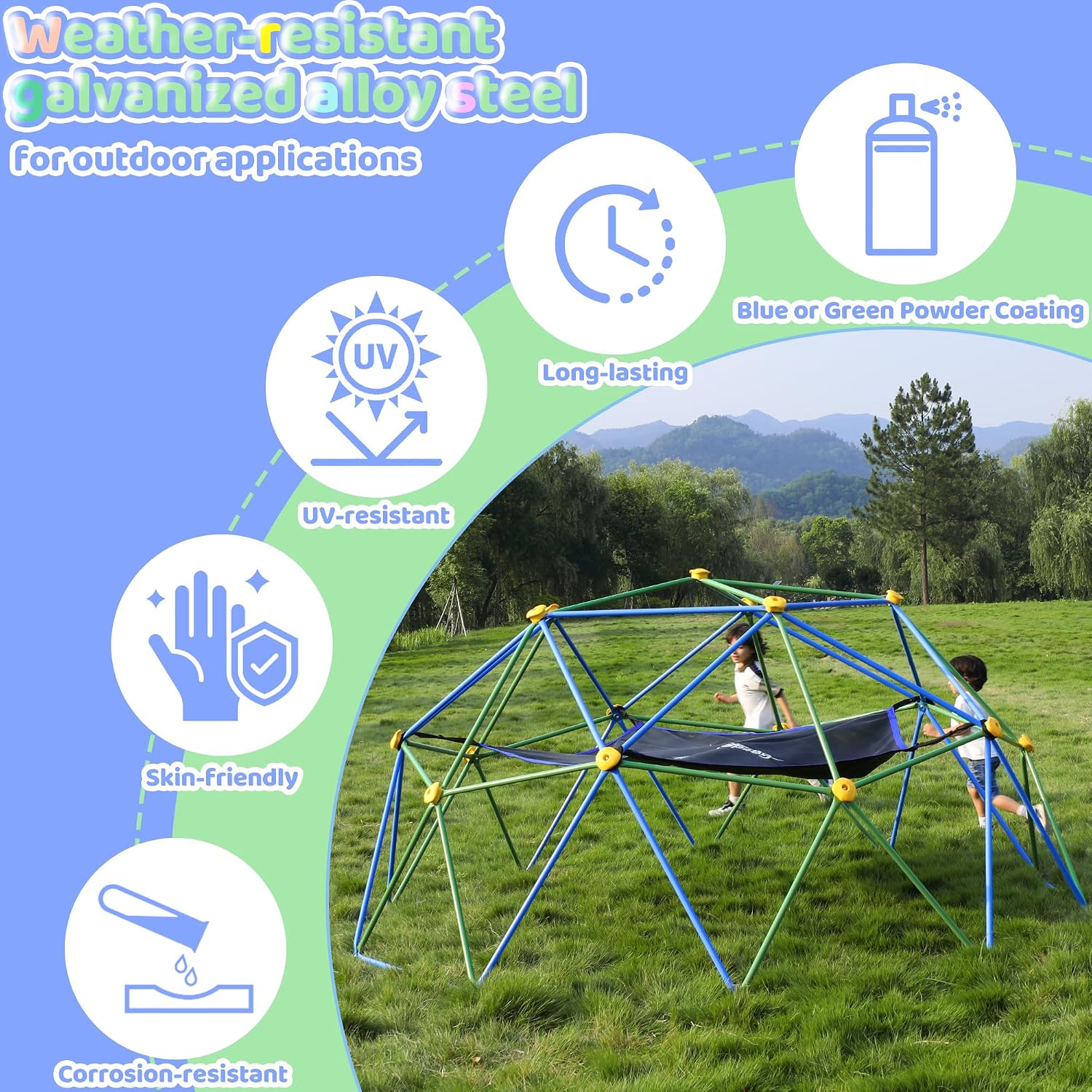 Kubah Panjat 10FT dengan Ayuna - Kids Outdoor Climbing Dome ulasan dan harga