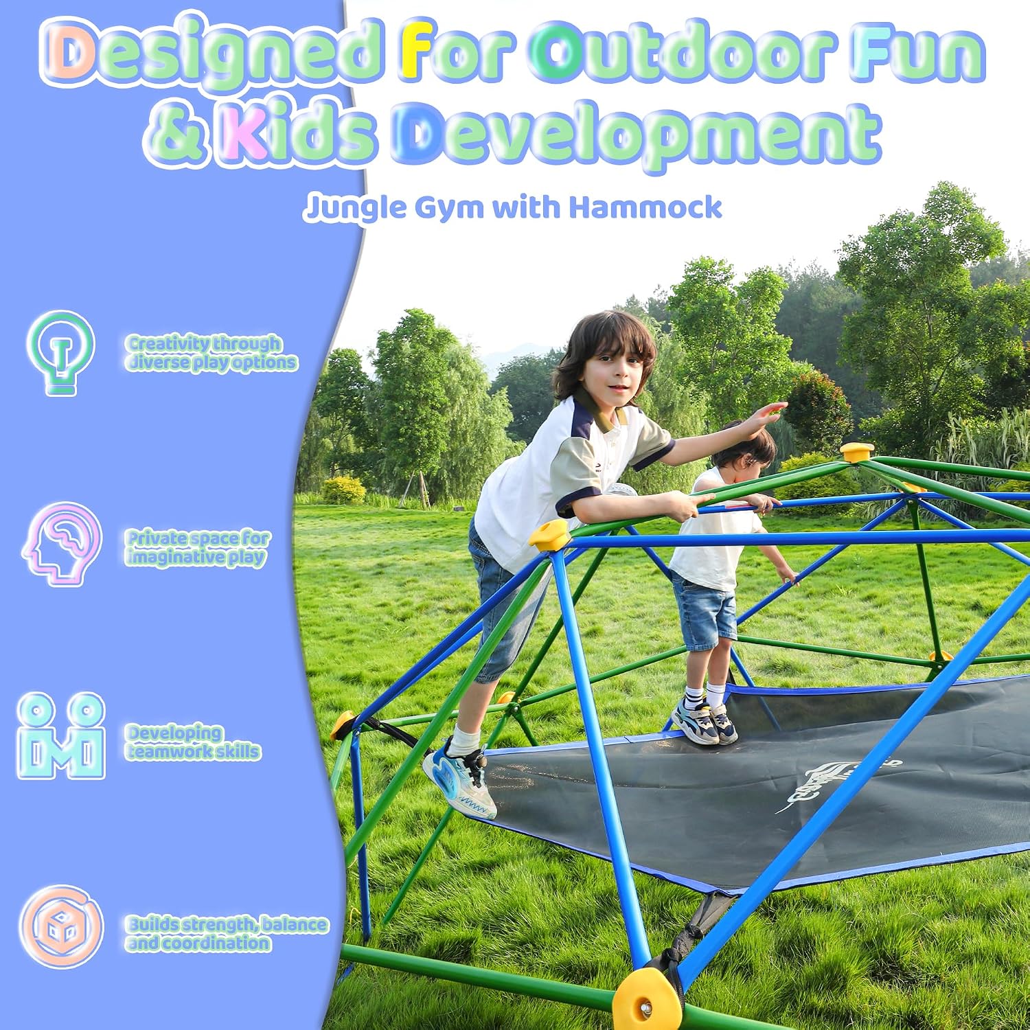 Kubah Panjat 10FT dengan Ayuna - Kids Outdoor Climbing Dome ulasan dan harga