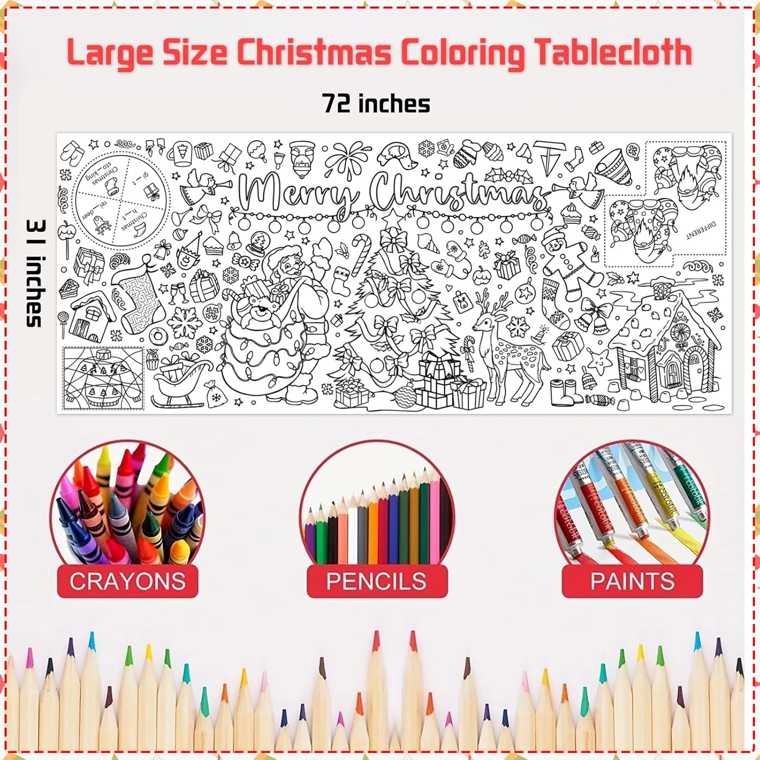 Taplak Meja Poster Mewarnai Ra - Kids Outdoor Xmas Gifts ulasan dan harga