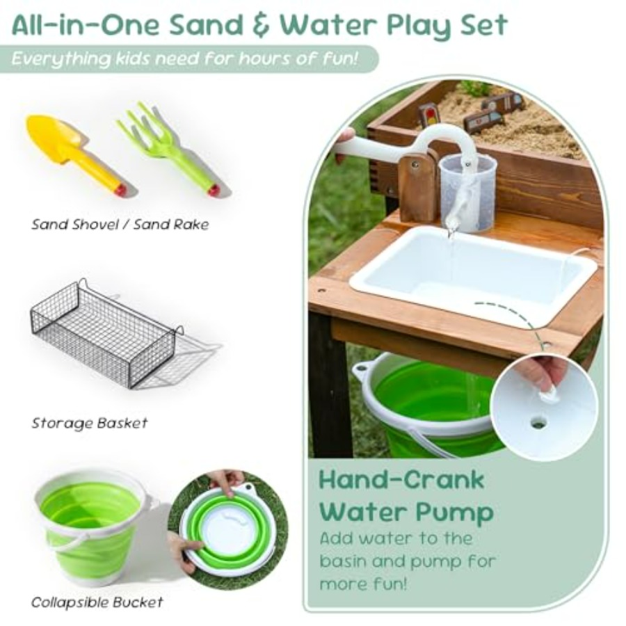 Meja pasir kayu outdoor untuk  - Kids Outdoor Sensory Table ulasan dan harga