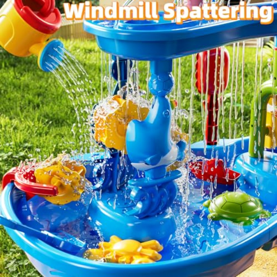 Meja bermain sensorik 3 tingka - Kids Outdoor Sensory Table ulasan dan harga