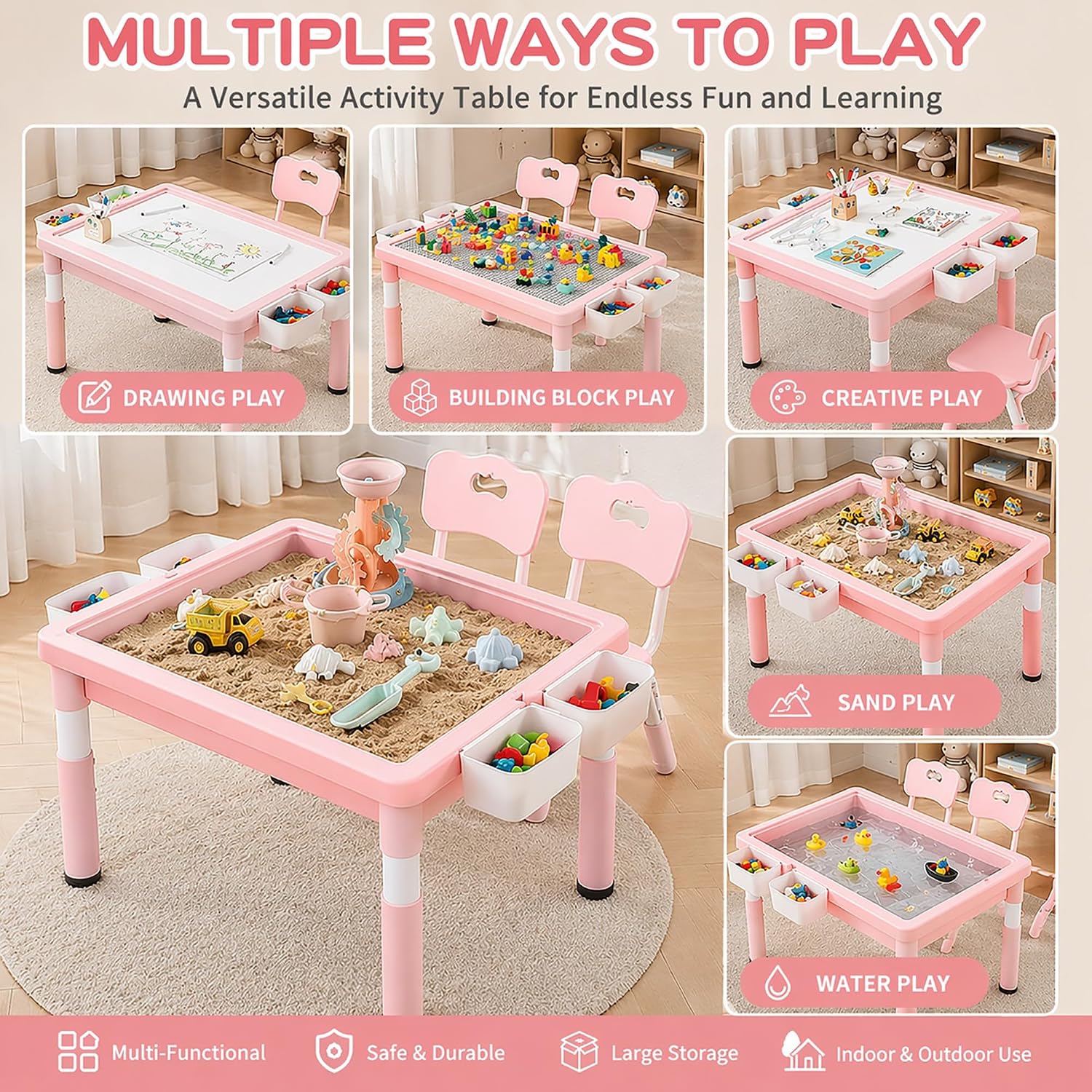 Meja Aktivitas Anak dengan Pen - Kids Outdoor Sensory Table ulasan dan harga